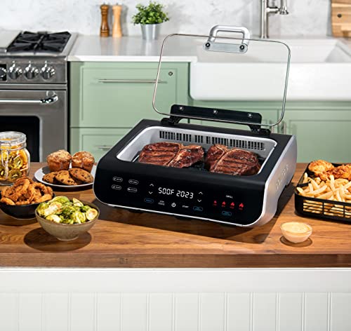 Gourmia Smokeless Indoor Grill & Air Fryer raclette grill with Smoke Extracting Technology Extra-Large Nonstick Cooking electric grill indoor Korean BBQ Style 6 Quart FoodStation™ - My Kitchen Products