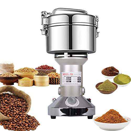 Grain Mill Grinder 750g High Speed Electric Stainless Steel Grinder Cereals Corn Flour Pulverizer Powder Machine for Dry Spice Herbs Grains Coffee Rice Pepper - My Kitchen Products