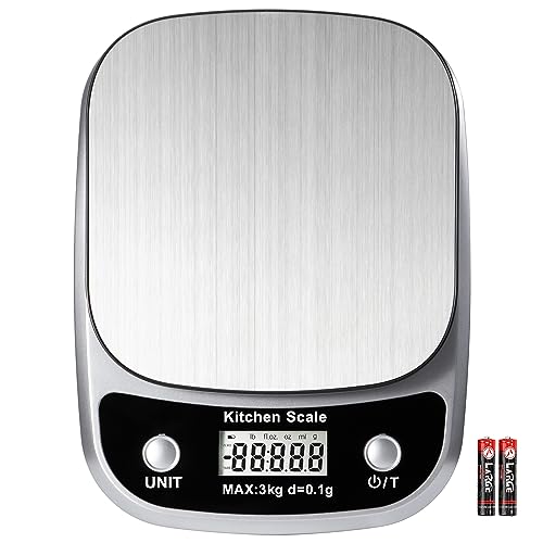 GRAM PRES Food Kitchen Scale Digital Weight Grams and Oz，Professional Small Digital Kitchen Food Scales 3kg/0.1g for Weight Loss - My Kitchen Products