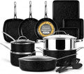 GRANITESTONE 20 Pc Complete Pots and Pans Set Non Stick Cookware Set with Saute Pan, Bakeware, Steamer, Cooking Utensils, Made Without PFOA PFOS, Oven and Dishwasher Safe - My Kitchen Products