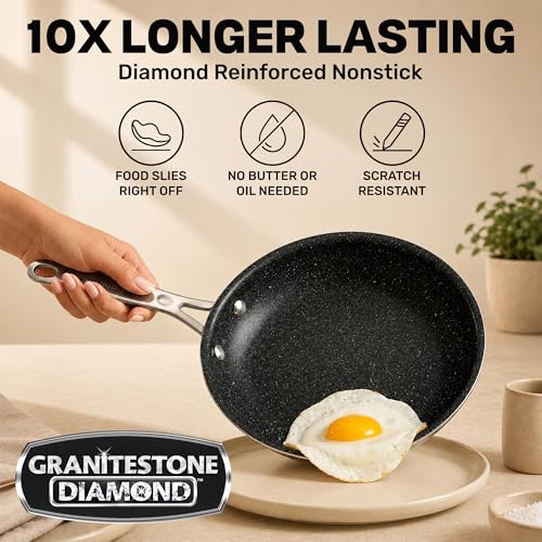 GRANITESTONE 20 Pc Complete Pots and Pans Set Non Stick Cookware Set with Saute Pan, Bakeware, Steamer, Cooking Utensils, Made Without PFOA PFOS, Oven and Dishwasher Safe - My Kitchen Products