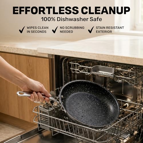 GRANITESTONE 20 Pc Complete Pots and Pans Set Non Stick Cookware Set with Saute Pan, Bakeware, Steamer, Cooking Utensils, Made Without PFOA PFOS, Oven and Dishwasher Safe - My Kitchen Products