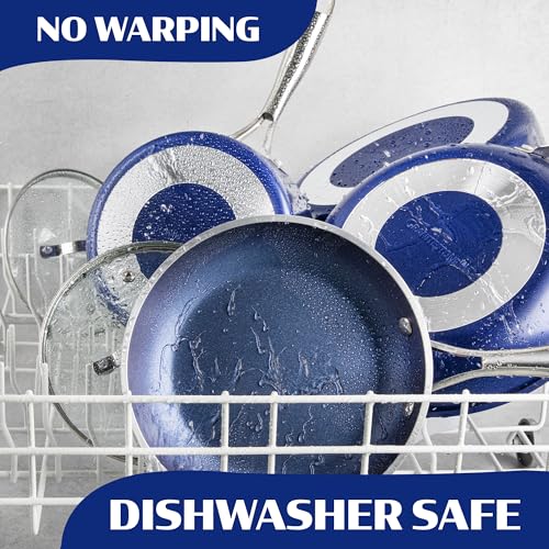Granitestone Ceraluxe 20 Pc Ceramic Cookware Set Nonstick, Complete Pots and Pans Set Non Stick with 5 Pc Bakeware Set, Deep Frying Pan Set, & Steamer, Non Toxic PFOA Free, Oven & Dishwasher Safe - My Kitchen Products