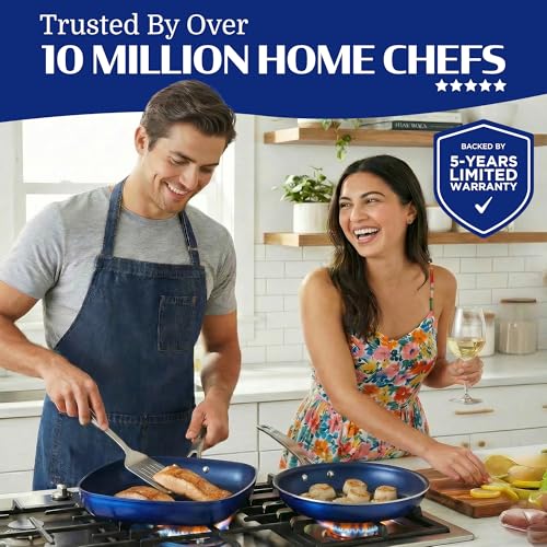 Granitestone Ceraluxe 20 Pc Ceramic Cookware Set Nonstick, Complete Pots and Pans Set Non Stick with 5 Pc Bakeware Set, Deep Frying Pan Set, & Steamer, Non Toxic PFOA Free, Oven & Dishwasher Safe - My Kitchen Products
