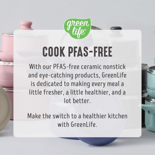 GreenLife 16-Piece Nonstick Cookware Set, Non-Toxic Ceramic Pots and Pans Set, Durable Healthy Kitchen Essentials, Fast Heating, Induction Ready, Easy Clean Dishwasher Safe, PFAS-Free, Beige Taupe - My Kitchen Products