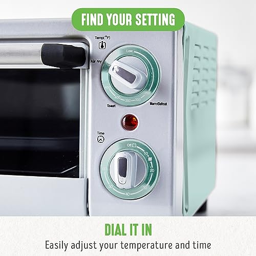 GreenLife Countertop Toaster Oven Air Fryer Stainless Steel, Healthy Ceramic Nonstick, PFAS Free, Tray & Basket, Bake, Broil, Reheat, Adjustable Temp & Time Control, Auto Shutoff, Turquoise - My Kitchen Products