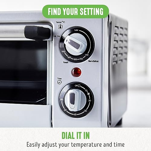 GreenLife Countertop Toaster Oven Air Fryer Stainless Steel, Healthy Ceramic Nonstick, PFAS Free, Tray & Basket, Bake, Broil, Reheat, Adjustable Temp & Time Control, Auto Shutoff, Black - My Kitchen Products