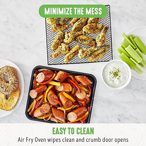 GreenLife Countertop Toaster Oven Air Fryer Stainless Steel, Healthy Ceramic Nonstick, PFAS Free, Tray & Basket, Bake, Broil, Reheat, Adjustable Temp & Time Control, Auto Shutoff, Turquoise - My Kitchen Products