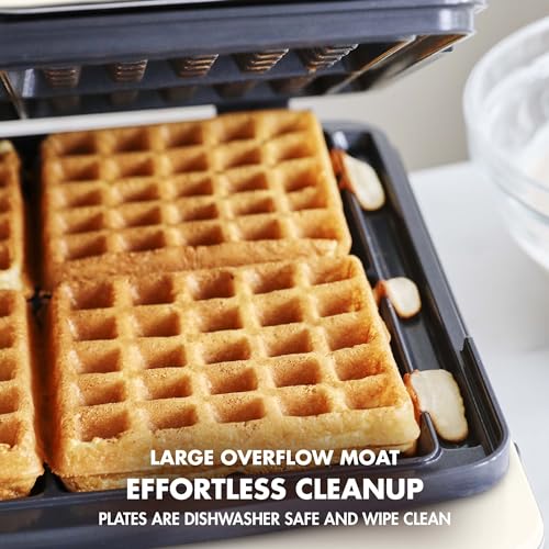 GreenPan Elite 4-Square Belgian & Classic Waffle Maker,Healthy Ceramic Nonstick Dishwasher Safe Plates, Adjustable Shade/Crunch Control, Wont Overflow, Easy Cleanup Breakfast, PFAS-Free, White - My Kitchen Products