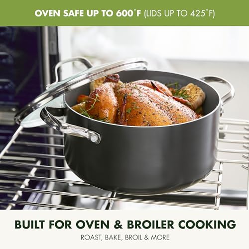 GreenPan Valencia Pro Ceramic Nonstick 11 Piece Cookware Set, Hard Anodized PFAS-Free Pots & Pans, Induction Ready, Compatible on All Cooktops, Dishwasher Safe, Oven Safe to 600F, Gray - My Kitchen Products
