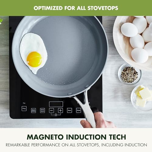 GreenPan Valencia Pro Ceramic Nonstick 11 Piece Cookware Set, Hard Anodized PFAS-Free Pots & Pans, Induction Ready, Compatible on All Cooktops, Dishwasher Safe, Oven Safe to 600F, Gray - My Kitchen Products