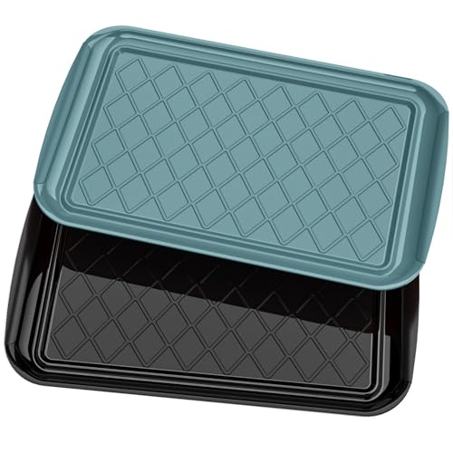 Grilling Prep & Serve Trays for Party- Set of 2, Large Serving Platters for Raw and Cooked Food, Dishwasher