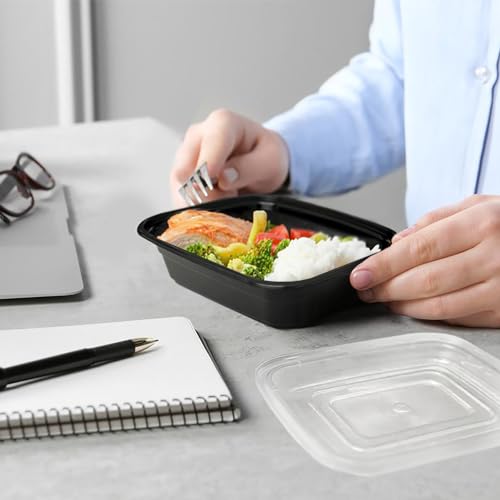 GUSTO 12 oz -1 Compartment Meal Prep Containers with Lids – [50 Count] Reusable, Microwaveable, Dishwasher & Freezer Safe, BPA-Free Food Storage Boxes for Portion Control (Formerly Comfy Package) - My Kitchen Products
