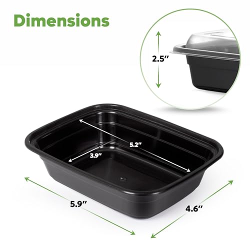 GUSTO 12 oz -1 Compartment Meal Prep Containers with Lids – [50 Count] Reusable, Microwaveable, Dishwasher & Freezer Safe, BPA-Free Food Storage Boxes for Portion Control (Formerly Comfy Package) - My Kitchen Products