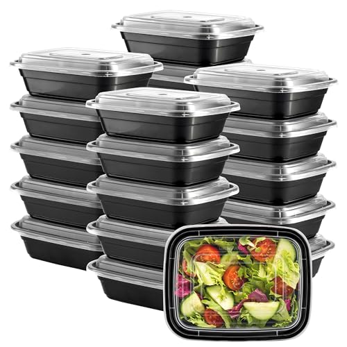 GUSTO 12 oz -1 Compartment Meal Prep Containers with Lids – [50 Count] Reusable, Microwaveable, Dishwasher & Freezer Safe, BPA-Free Food Storage Boxes for Portion Control (Formerly Comfy Package) - My Kitchen Products
