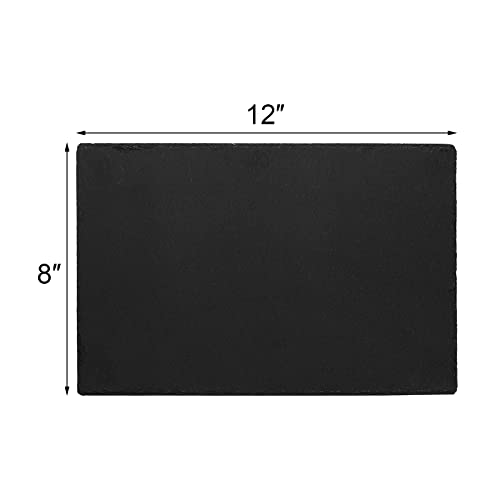 Hacaroa 6 Pieces Slate Cheese Board, 12" x 8" Black Charcuterie Boards Natural Slate Stone Plate Tray, Gourmet Serving Platter for Meats, Fruits, Parties, Appetizers - My Kitchen Products