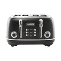 Haden Heritage 4 Slice Wide Slot Stainless Steel Toaster with Adjustable Browning Control & Non-Slip Feet, Black & Chrome - My Kitchen Products