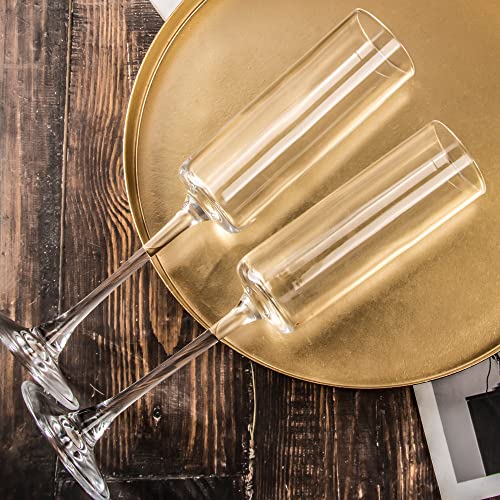HAKEEMI Champagne Flutes Set of 12, 6 oz Champagne Glasses, Modern Sparkling Wine Glasses - My Kitchen Products