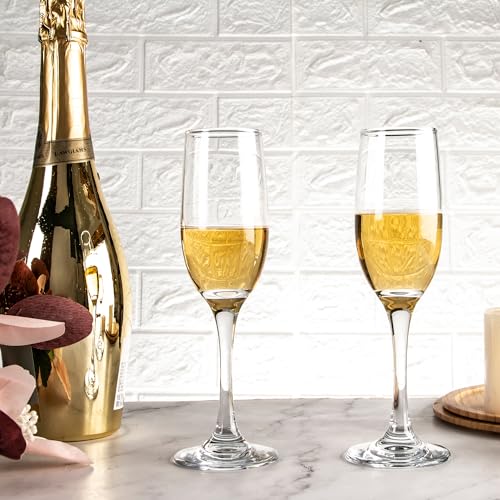 HAKEEMI Elegant Champagne Flutes Set of 16 Champagne Glasses for Wedding or Christmas, 6 oz Ideal for Sparkling Wine - Dishwasher Safe - My Kitchen Products