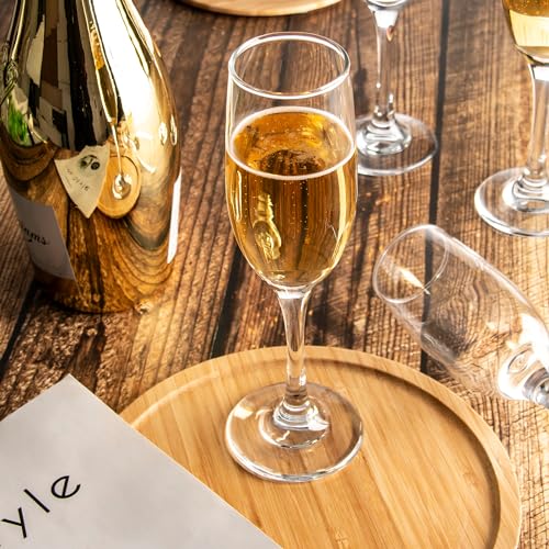 HAKEEMI Elegant Champagne Flutes Set of 16 Champagne Glasses for Wedding or Christmas, 6 oz Ideal for Sparkling Wine - Dishwasher Safe - My Kitchen Products