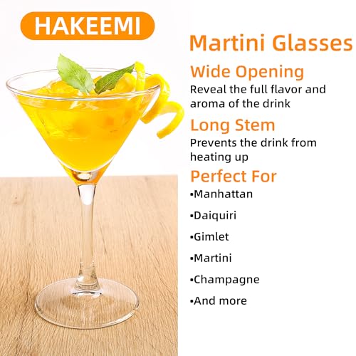 HAKEEMI Martini Glasses Set of 7, 6 OZ Cocktail Glasses for Espresso Martini, Drinking Glasses for Frozen Drinks - My Kitchen Products