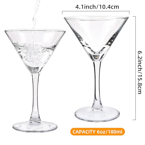 HAKEEMI Martini Glasses Set of 7, 6 OZ Cocktail Glasses for Espresso Martini, Drinking Glasses for Frozen Drinks - My Kitchen Products