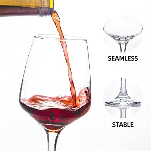 HAKEEMI Red/White Wine Glasses Set of 12, 12 oz Clear Wine Glasses with Stem, Dishwasher Safe - My Kitchen Products