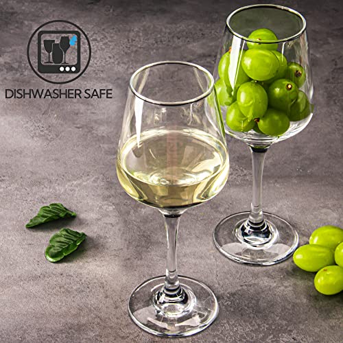 HAKEEMI Red/White Wine Glasses Set of 12, 12 oz Clear Wine Glasses with Stem, Dishwasher Safe - My Kitchen Products