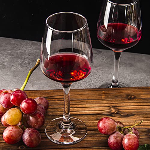 HAKEEMI Red/White Wine Glasses Set of 12, 12 oz Clear Wine Glasses with Stem, Dishwasher Safe - My Kitchen Products
