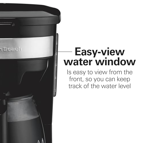Hamilton Beach 12 Cup Programmable Drip Coffee Maker Machine, Regular & Bold Brew Options, Auto Pause and Pour, Glass Carafe, Black with Stainless Accents (46299J) - My Kitchen Products