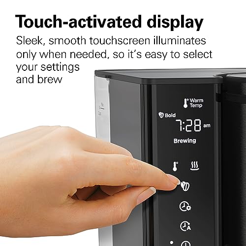 Hamilton Beach 14 Cup Programmable Coffee Maker with Easy Measure Light Up Reusable Filter, Removable 70 Oz. Water Reservoir, Black and Stainless Steel - My Kitchen Products