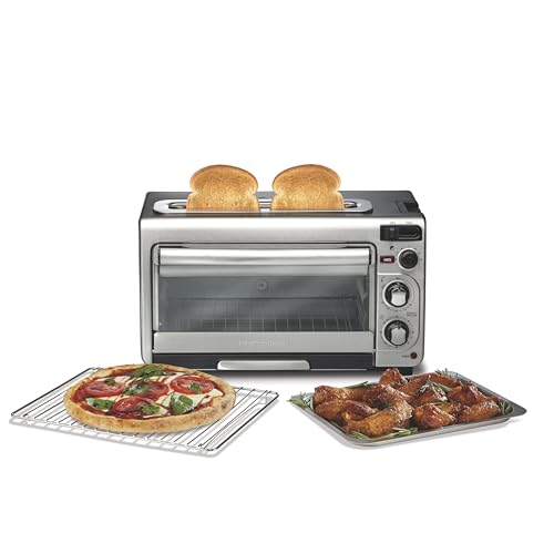 Hamilton Beach 2-in-1 Countertop Toaster Oven and Long Slot 2 Slice Toaster, 60 Minute Timer and Automatic Shut Off, Shade Selector, Stainless Steel (31156) - My Kitchen Products