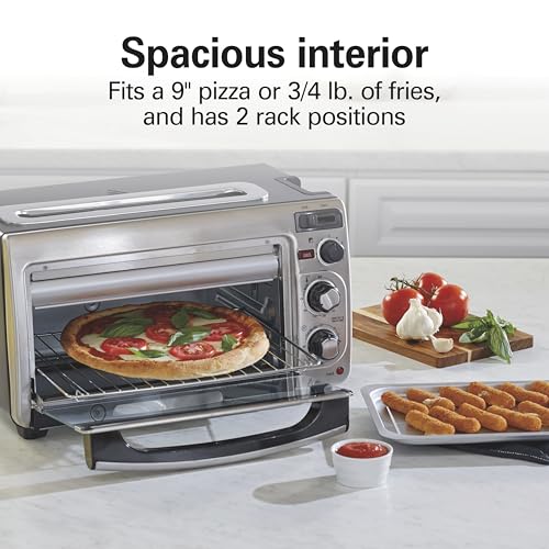 Hamilton Beach 2-in-1 Countertop Toaster Oven and Long Slot 2 Slice Toaster, 60 Minute Timer and Automatic Shut Off, Shade Selector, Stainless Steel (31156) - My Kitchen Products