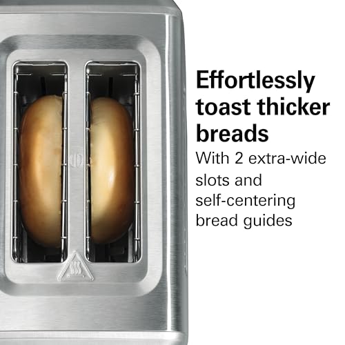 Hamilton Beach 2 Slice Toaster with Extra-Wide Slots, Bagel Setting, Toast Boost, Slide-Out Crumb Tray, Auto-Shutoff & Cancel Button, Defrost Function, Stainless Steel (22794) - My Kitchen Products