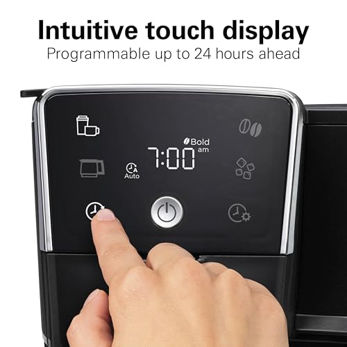 Hamilton Beach 2-Way 12 Cup Programmable Drip Hot and Iced Coffee Maker & Single Serve Coffee Machine, AquaFlow Showerhead, Glass Carafe, Auto Pause and Pour, Black (47500J) - My Kitchen Products