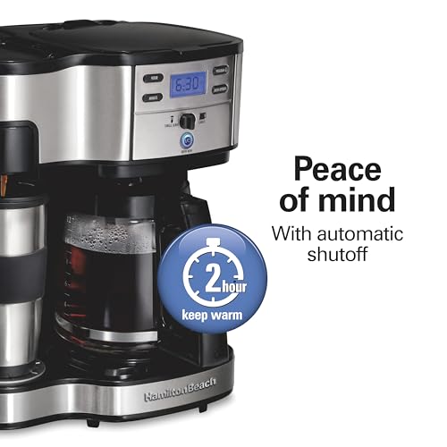 Hamilton Beach 2-Way Programmable Coffee Maker, 12 Cup Glass Carafe And Single Serve Coffee Maker, Black with Stainless Steel Accents, 49980RG - My Kitchen Products