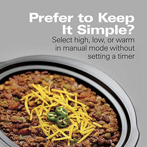 Hamilton Beach 33861 Portable Programmable Slow Cooker, Dishwasher Safe Crock, 6 Qt, FlexCook Dual Digital Timer/2 Heat Settings, Lid Lock for Easy Travel, Silver - My Kitchen Products