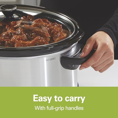 Hamilton Beach 4 Quart Programmable Slow Cooker with Flexible Easy Programming, 5 Cooking Times, Dishwasher-Safe Crock & Lid, Silver (33443) - My Kitchen Products
