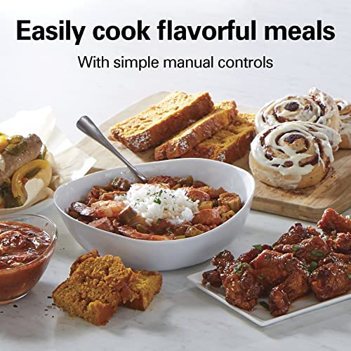Hamilton Beach 4-Quart Slow Cooker with 3 Cooking Settings, Dishwasher-Safe Stoneware Crock & Glass Lid, Stainless Steel (33140G) - My Kitchen Products