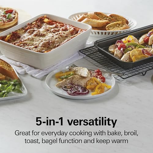 Hamilton Beach 4-Slice Toaster Oven with 5 Cooking Modes (Bake, Broil, Keep Warm Toast & Bagel) with Stay On & Auto Shutoff, 2 Rack Positions, 1100 Watts and 3 Accessories, Stainless Steel (31143) - My Kitchen Products
