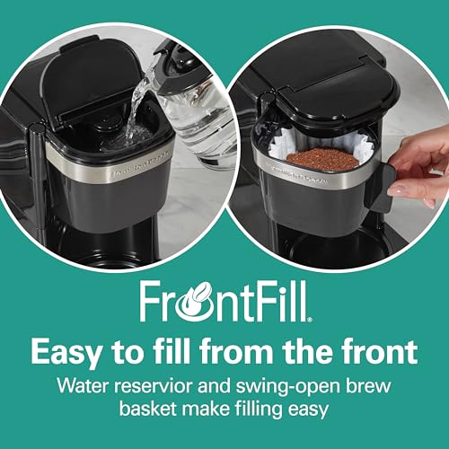 Hamilton Beach 5 Cup Drip Coffee Maker with Easy FrontFill Basket, Compact Design, Works with Smart Plugs, Glass Carafe, Auto Pause and Pour, Black & Stainless Steel (46112) - My Kitchen Products