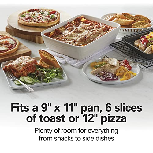 Hamilton Beach 6 Slice Countertop Toaster Oven With Easy Reach Roll-Top Door, Bake, Broil & Toast Functions, Auto Shutoff, Silver (31127D) - My Kitchen Products
