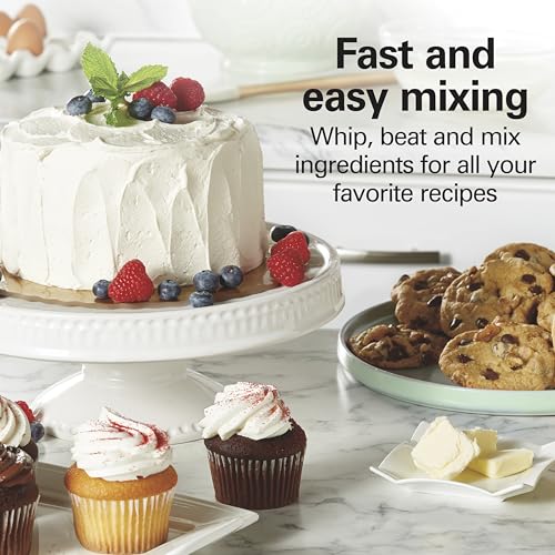 Hamilton Beach 6-Speed Electric Hand Mixer with Whisk, Traditional Beaters, Snap-On Storage Case, 250 Watts, White - My Kitchen Products