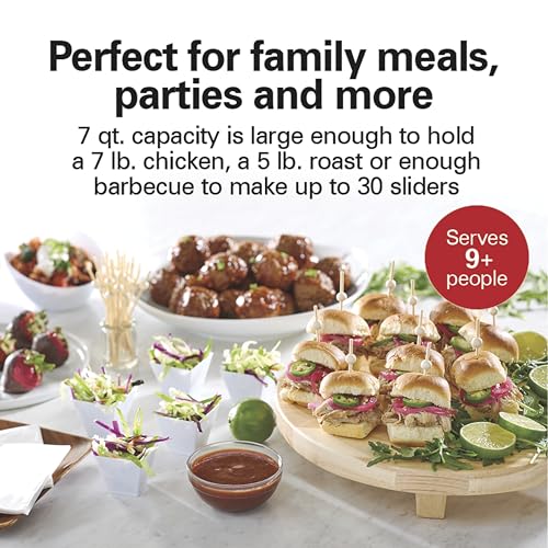 Hamilton Beach 7 Quart Stay or Go Portable Programmable Slow Cooker, 15 Cooking Options, Large Dishwasher Safe Stoneware Crock, Clip-Tight Glass Lid For Easy Travel, Black (33771) - My Kitchen Products