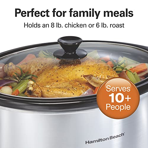 Hamilton Beach 8 Quart Programmable Slow Cooker with Three Temperature Settings, Dishwasher Safe Crock and Lid, Silver (33480) - My Kitchen Products