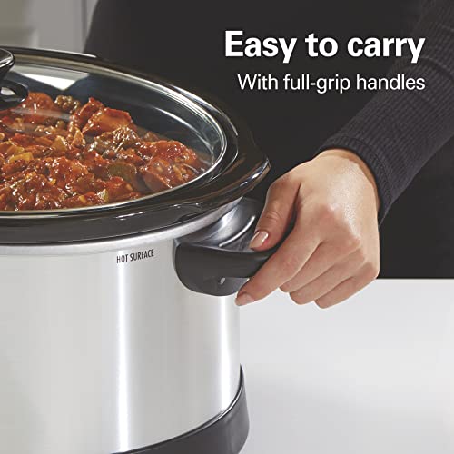Hamilton Beach 8 Quart Programmable Slow Cooker with Three Temperature Settings, Dishwasher Safe Crock and Lid, Silver (33480) - My Kitchen Products