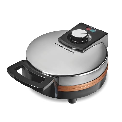 Hamilton Beach Belgian Waffle Maker with PFAS-Free Non-Stick Ceramic-Coated Plates, Browning Control, Indicator Lights, Stainless Steel (26081) - My Kitchen Products