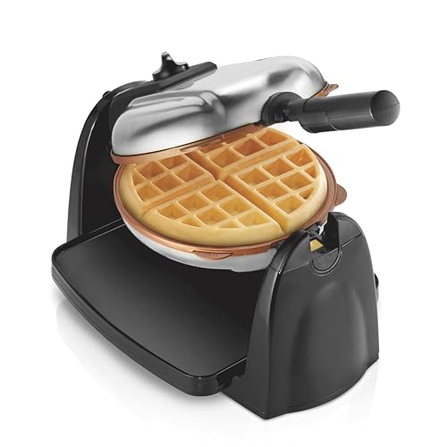 Hamilton Beach Belgian Waffle Maker with Removable PFAS-Free Durathon Nonstick Coated Plates, Easy Flip, Ceramic Grids, Black (26031) - My Kitchen Products