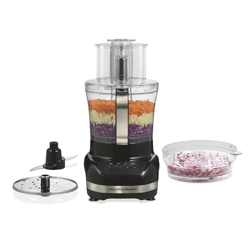 Hamilton Beach Big Mouth Duo Plus 12 Cup Food Processor & Vegetable Chopper with Additional Mini 4 Cup Bowl, Black (70580) - My Kitchen Products