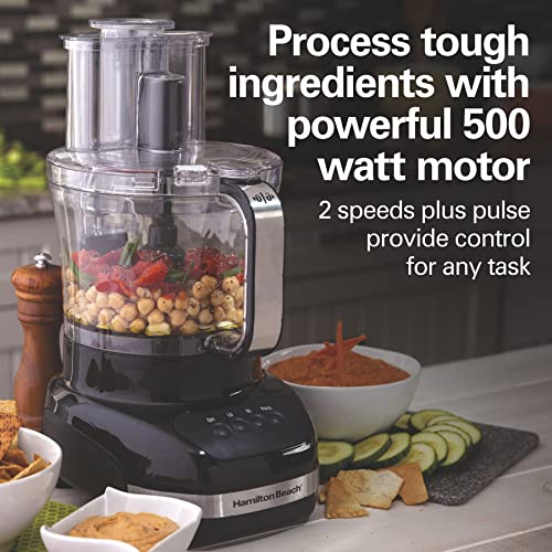 Hamilton Beach Big Mouth Duo Plus 12 Cup Food Processor & Vegetable Chopper with Additional Mini 4 Cup Bowl, Black (70580) - My Kitchen Products